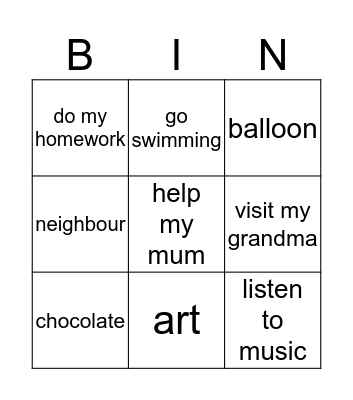 Bingo! Bingo Card