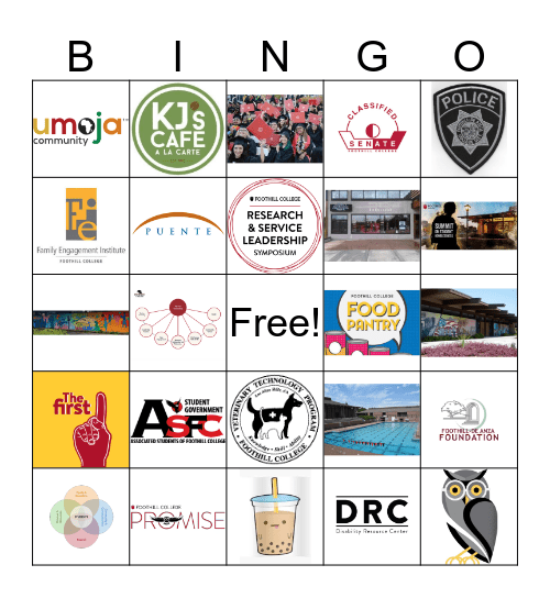 Foothill Bingo Card