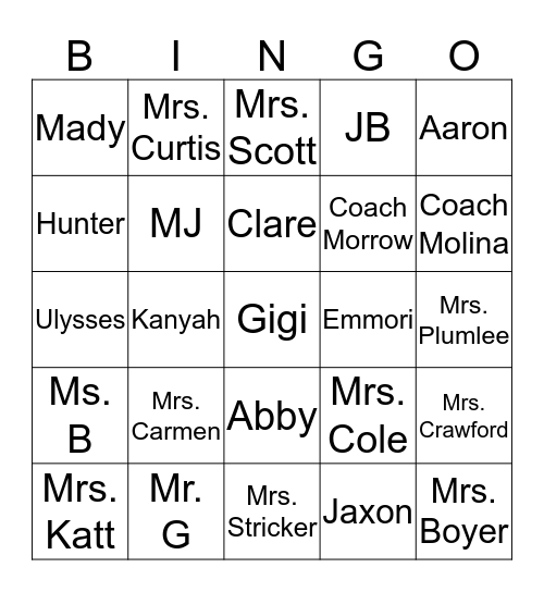 Brorman Bingo Card