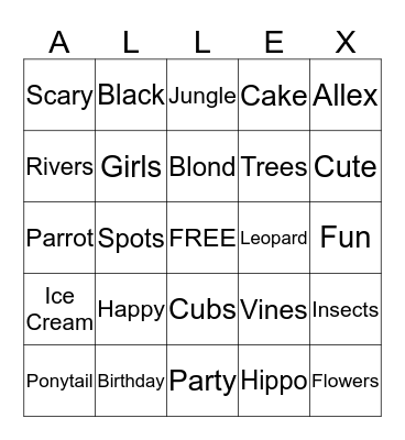 Happy Birthday Bingo Card