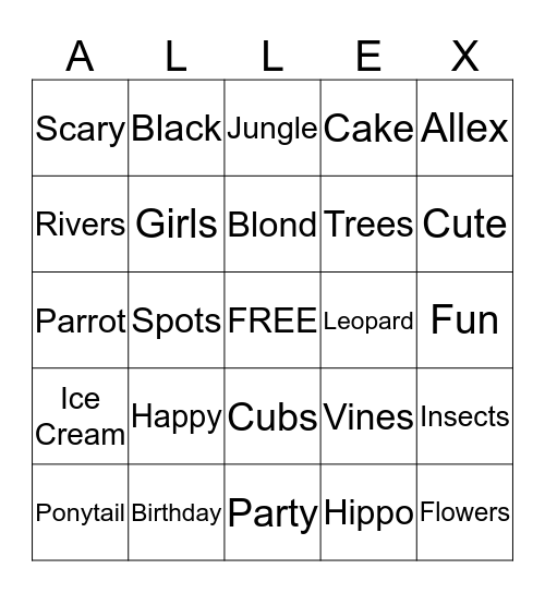 Happy Birthday Bingo Card