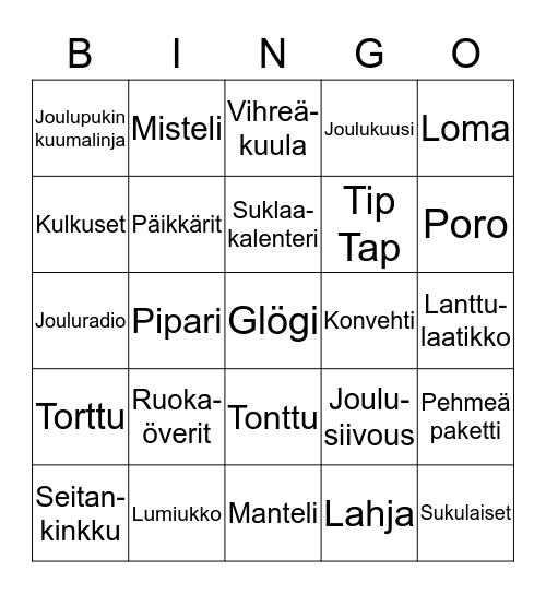 JouluBingo Card