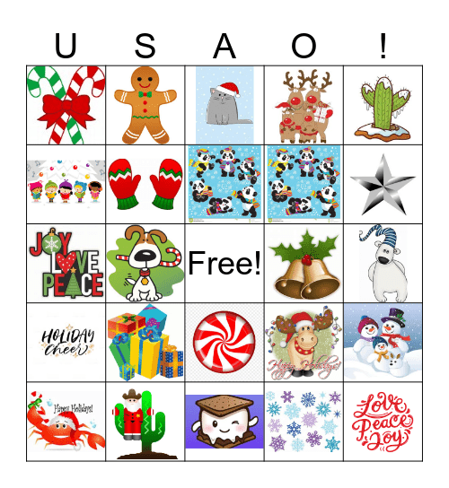 USAO Holiday Party Bingo Card