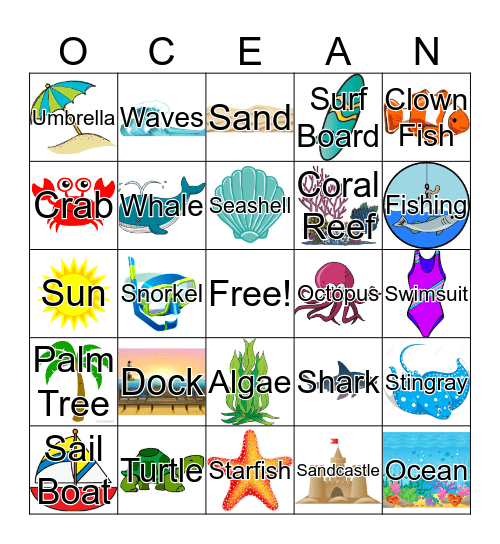 Ocean Bingo Card