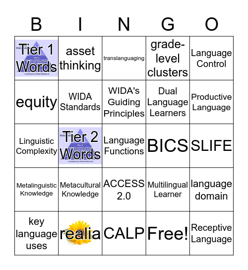 ELD Terms Bingo Card