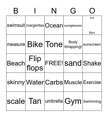 Getting ready for Beach season Bingo! Bingo Card
