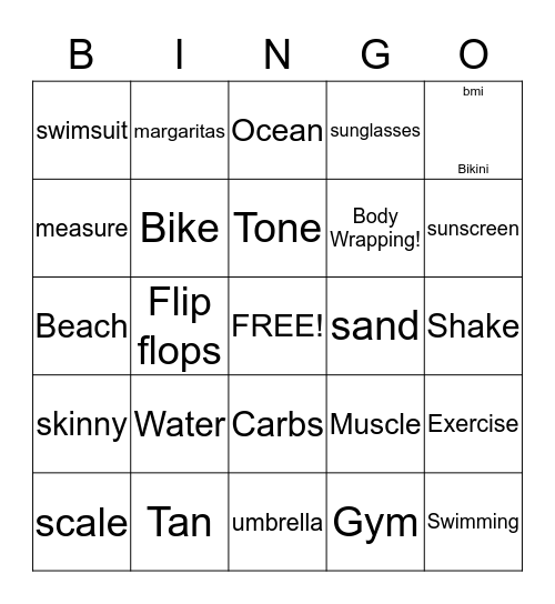 Getting ready for Beach season Bingo! Bingo Card