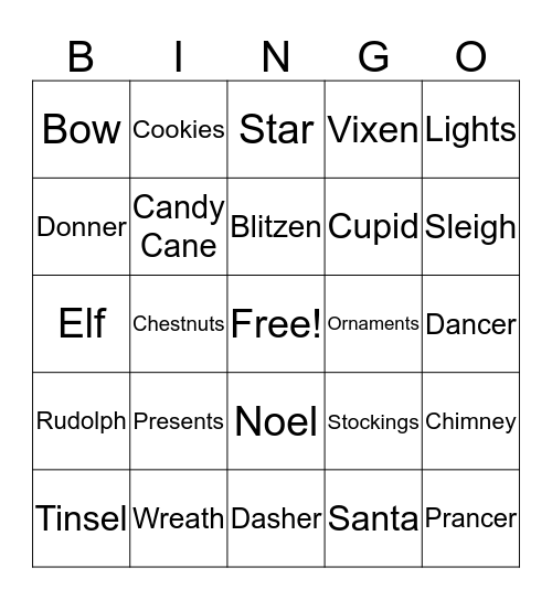 Christmas Bingo Card