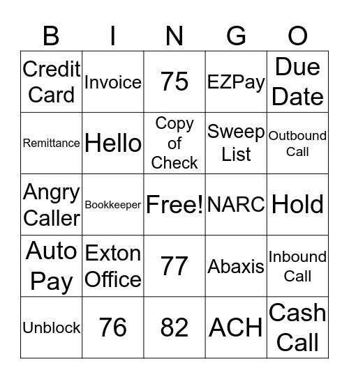 2019 C&C Bingo Card