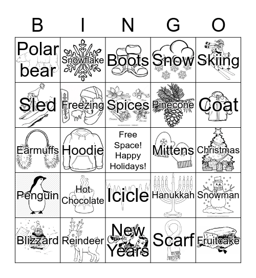 Winter Celebration Bingo Card