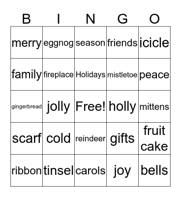 6th Grade Holiday Bingo! Bingo Card