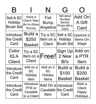 Sephora Collection Event!  Bingo Card