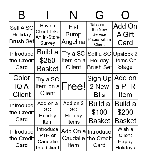 Sephora Collection Event!  Bingo Card