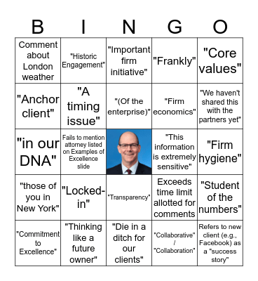 Managing Partner Farewell BINGO Card