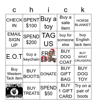 CHICKS BINGO Card
