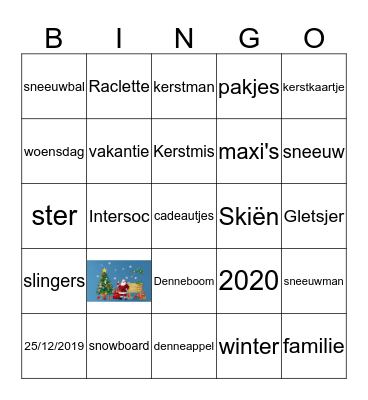 Kerstmisbingo Card