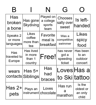 Americas Marketing Team  Bingo Card