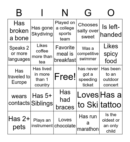 Americas Marketing Team  Bingo Card