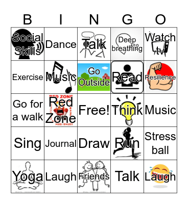 Coping Skills Bingo Card