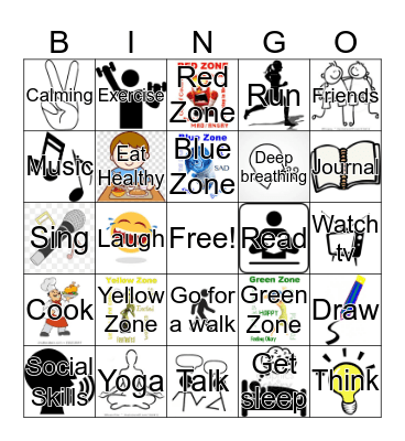 Coping Skills Bingo Card