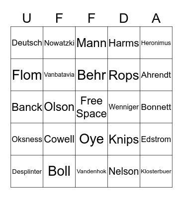 Luverne Christmas 2019 Bingo Card