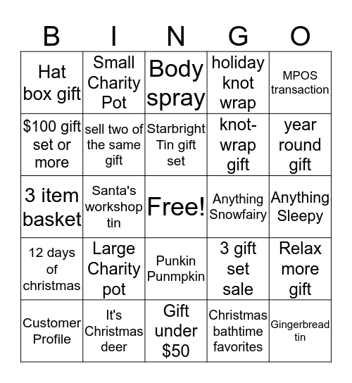 Festive AS** Friday B Bingo Card