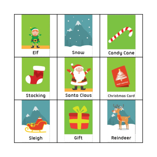 MERRY CHRISTMAS Bingo Card