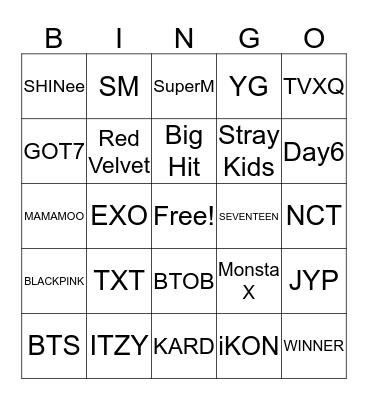 Idol Bingo Card