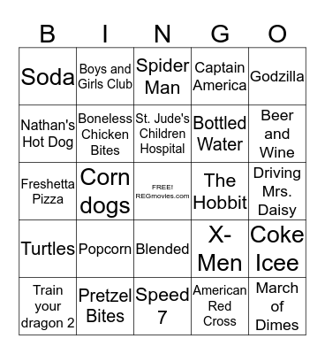 Regal Stars of a Hope 2014 Bingo Card