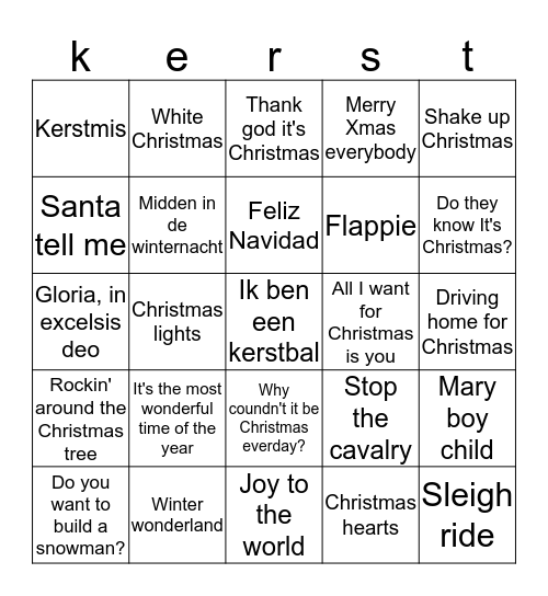 Kerst-intro-bingo Card