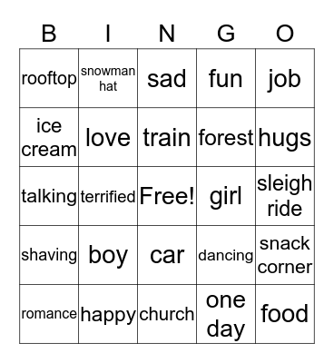 Let it Snow Bingo Card