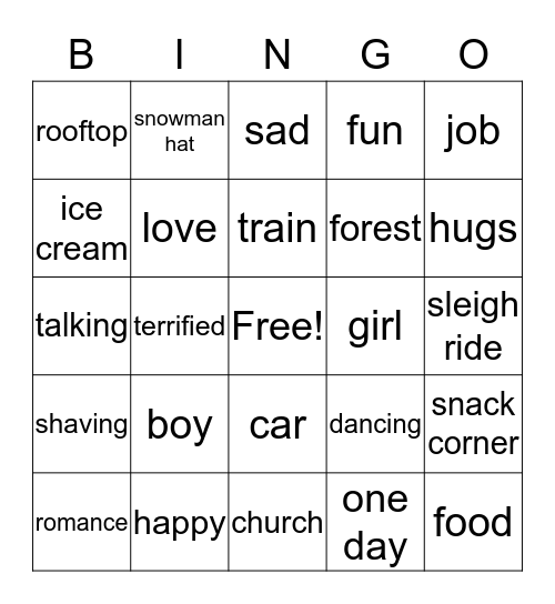 Let it Snow Bingo Card