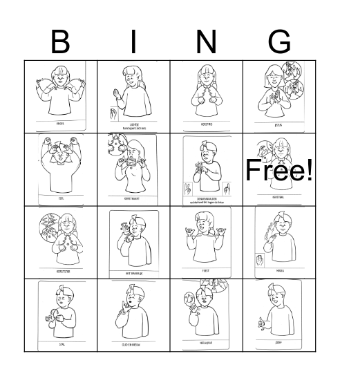 Kerst Bingo Card