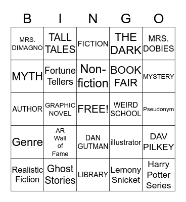 5th Grade Bingo Card