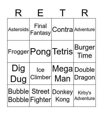 RETRO Bingo Card