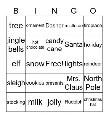 Christmas Bingo Card