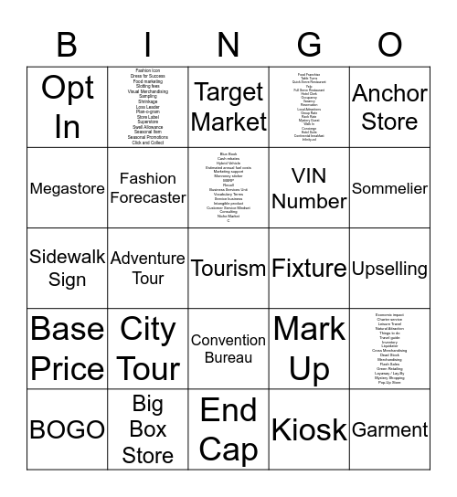 Creative Marketing  Bingo Card