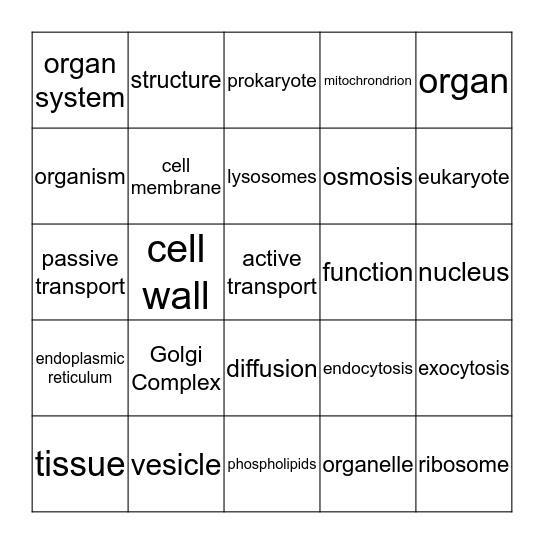 Unit 4:  Heredity and Genes Bingo Card