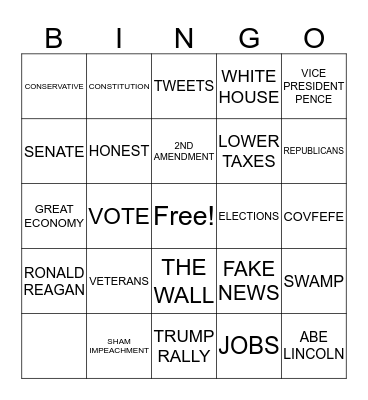 Republican Bingo Card