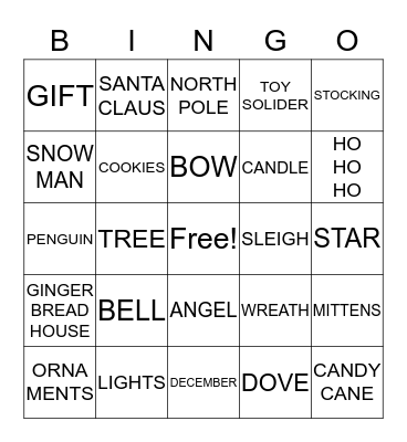 Merry Christmas! Bingo Card