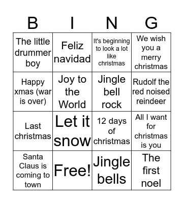 Christmas Bingo Card