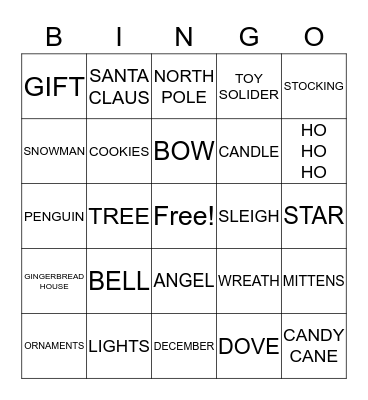 Merry Christmas! Bingo Card