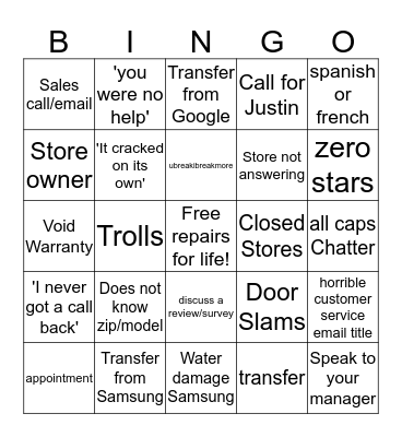 uBreakiFix CS Bingo Card