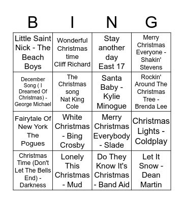 Christmas Bingo Card