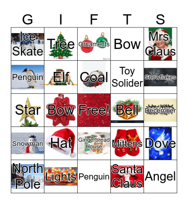 Class Christmas Bingo Card