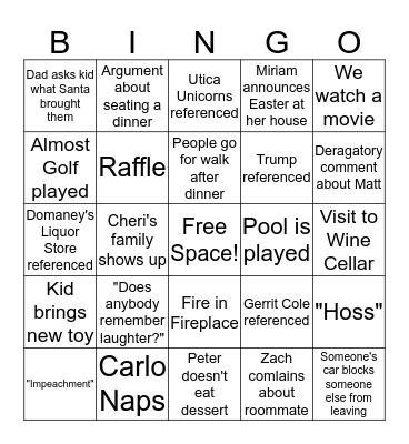 Christmas Bingo Card