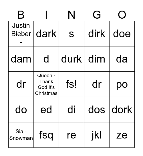 kerstbingo - win je cadeautje Bingo Card