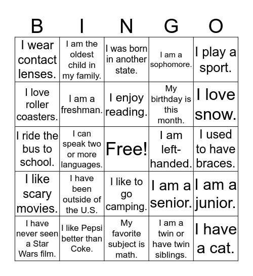 CIQS Day Bingo Card