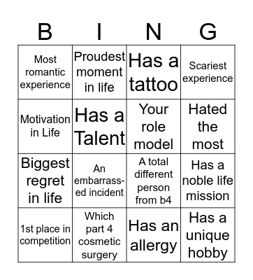 Get to Know Aquila & Ara Bingo Card