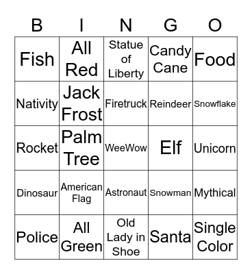 WeeWow Bingo Card